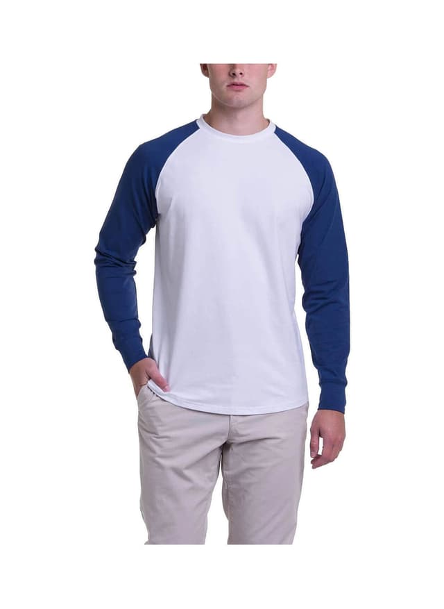 B. Draddy Men's Say Hey Willie Long-Sleeve T-Shirt - Navy,White LG
