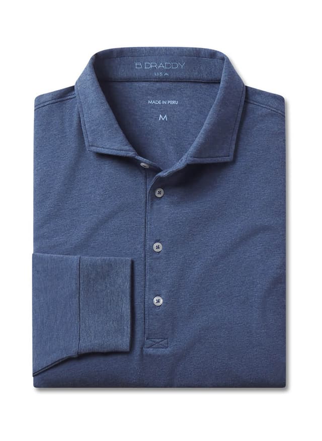 B. Draddy Men's Quinlivan Polo - Navy,White LG