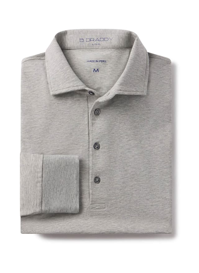 B. Draddy Men's Quinlivan Polo - Light Grey LG