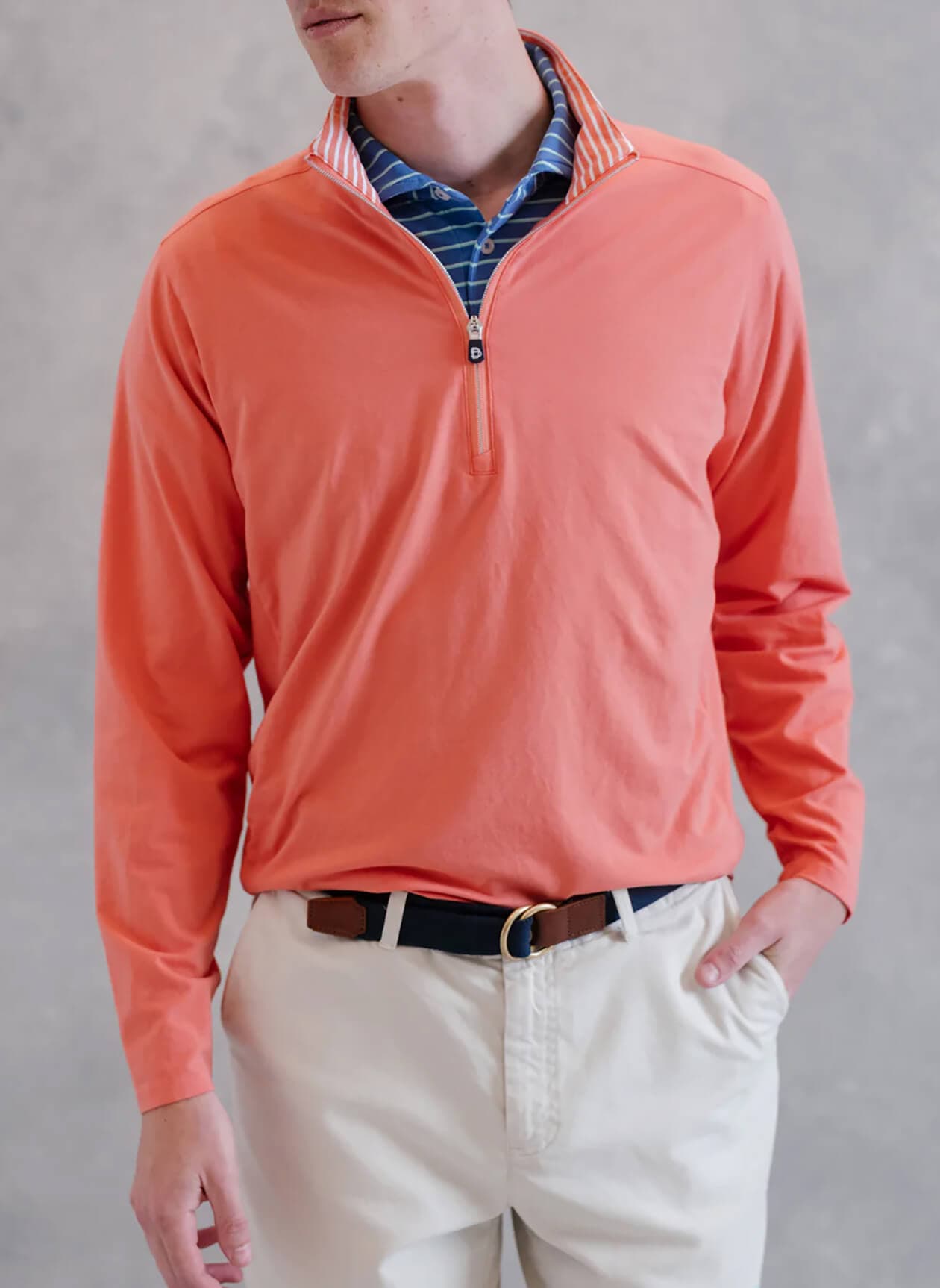 B. Draddy Men's Jack Quarter-Zip - Pink 3XL