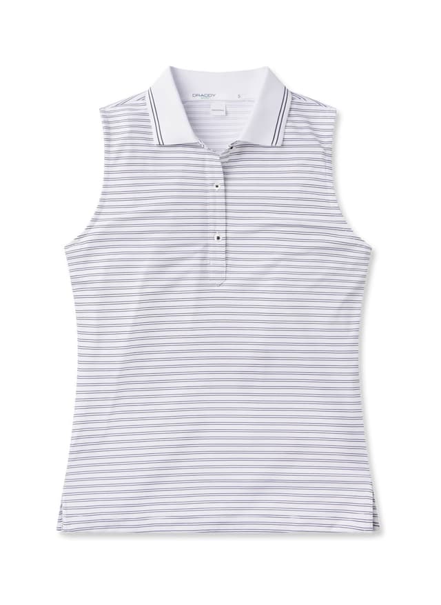 B. Draddy Women's Samantha Sleeveless Polo - White / Nauti LG