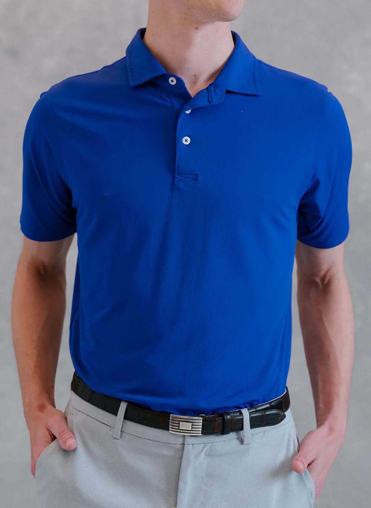 B. Draddy Men's Cool Duke Polo - Blue LG