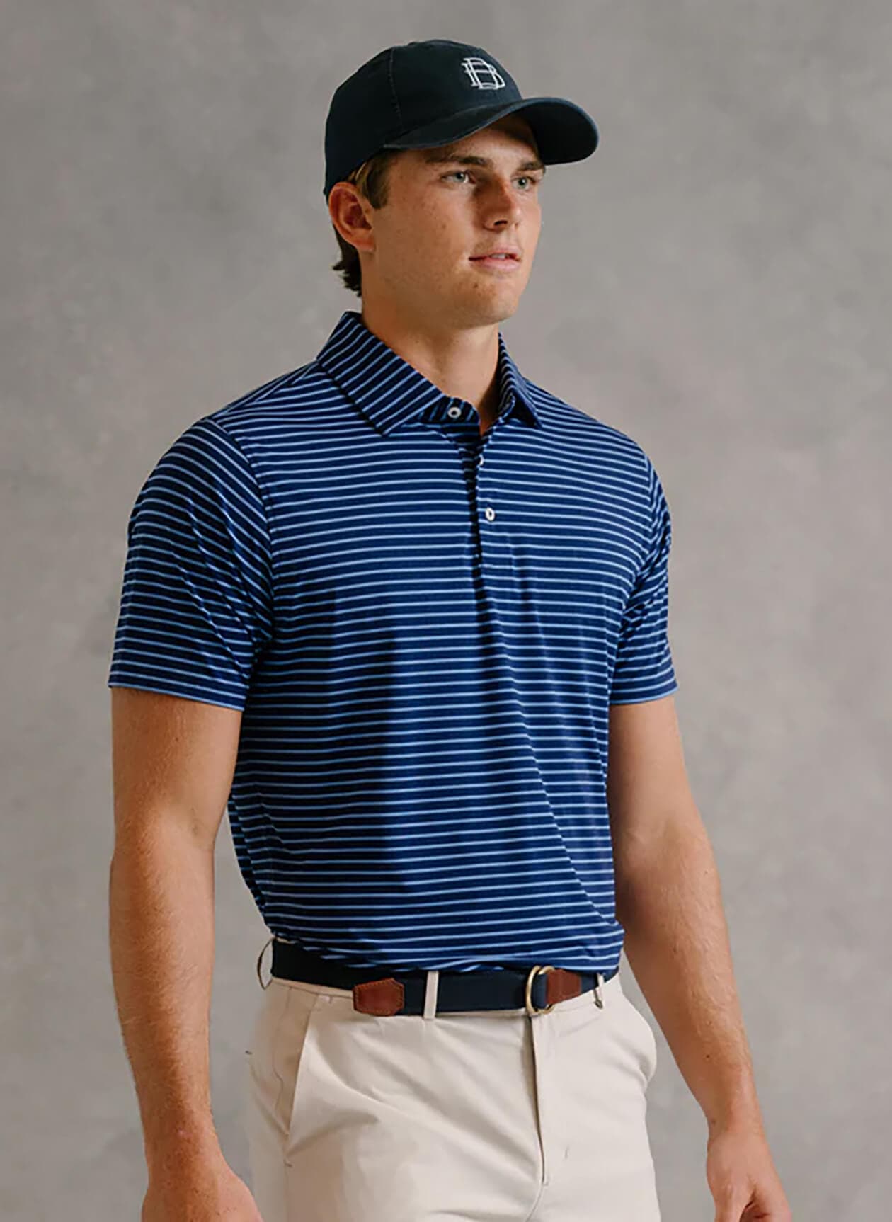 B. Draddy Men's Cool T-Bone Polo - Navy LG