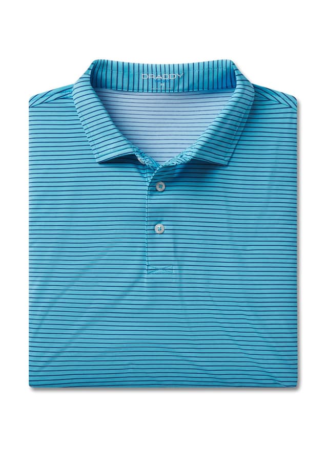 B. Draddy Men's Cool Adamsick Polo - Cyan LG
