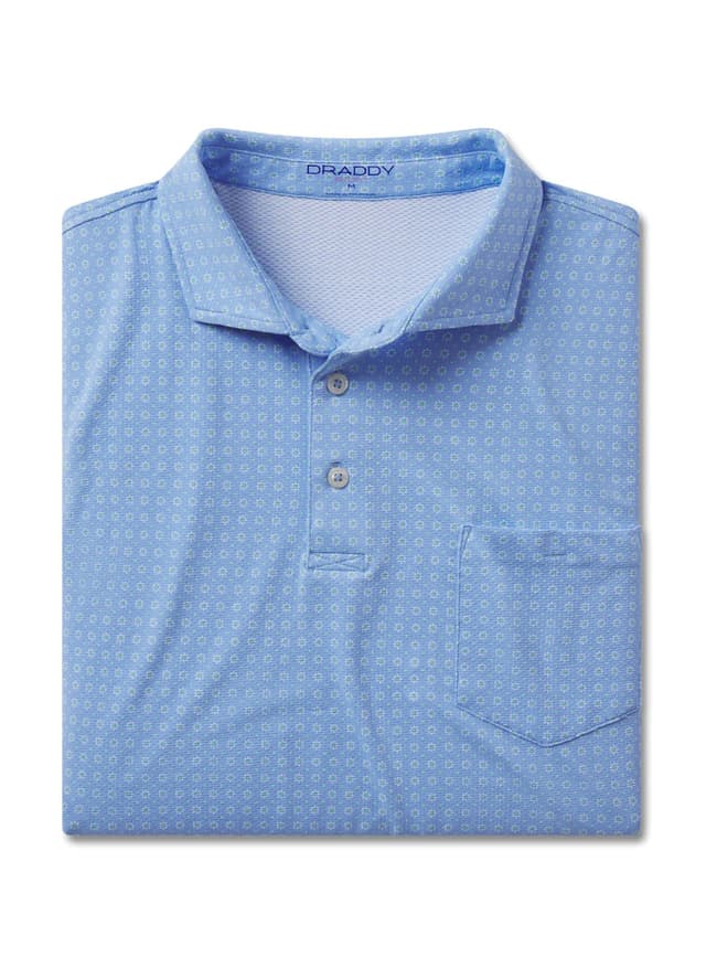 B. Draddy Men's Cool Dalton Polo - Cyan LG