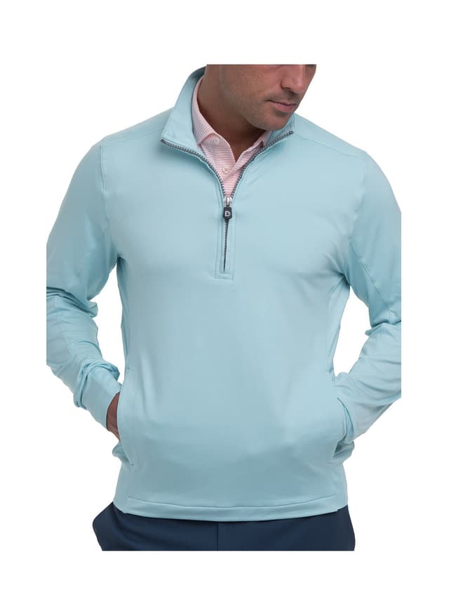 B. Draddy Men's Blair Half-Zip - Cyan LG