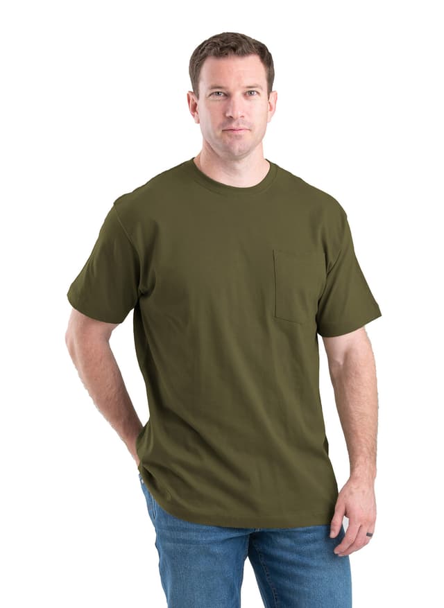 Berne Men's Heavyweight Pocket T-Shirt - Green 3XL