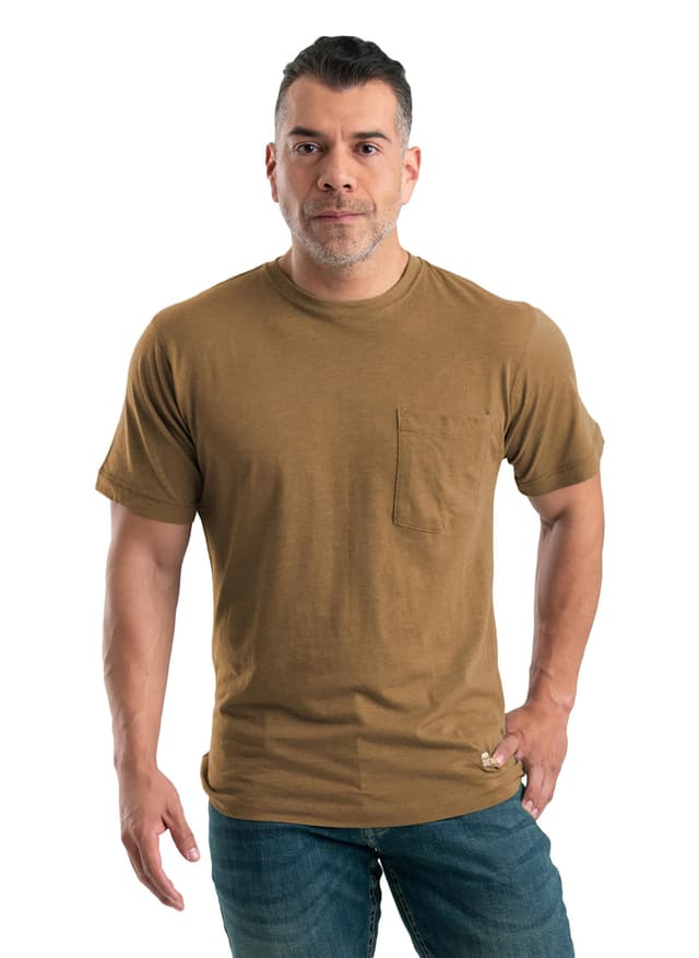 Berne Men's Lightweight Performance Pocket T-Shirt - Brown 3XL