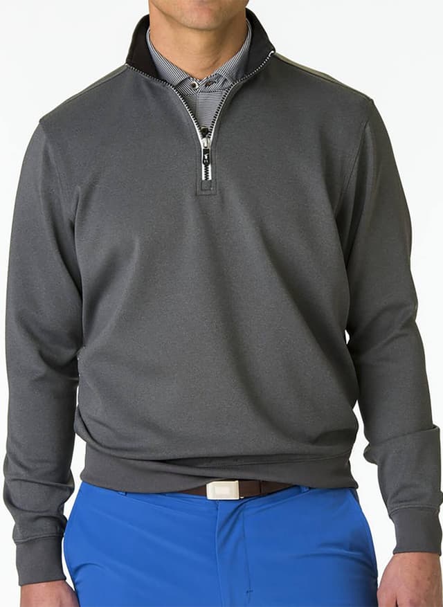 Fairway & Greene Men's Caves Quarter-Zip - Dark Shadow Grey Heather 3XL