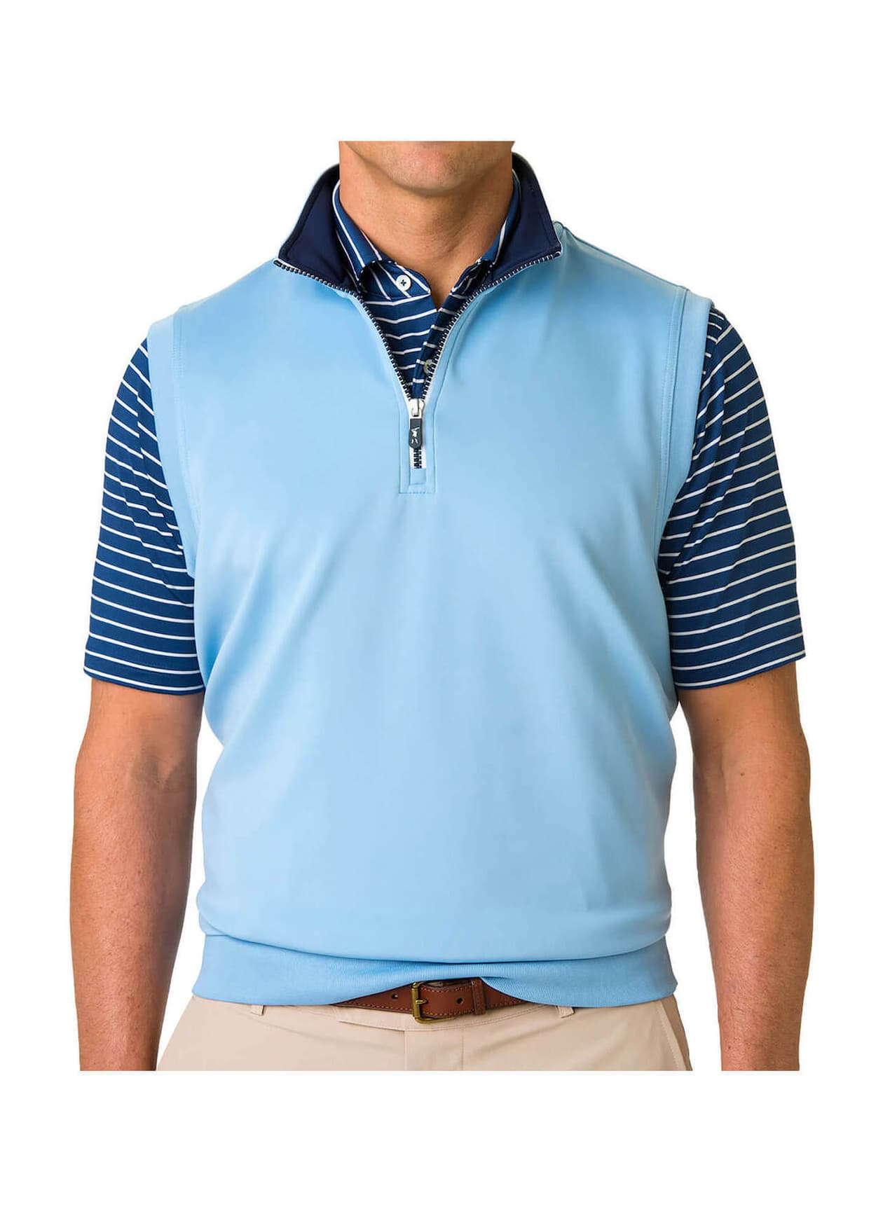 Fairway & Greene Men's Tech Solid Quarter-Zip Vest - Bluff 3XL