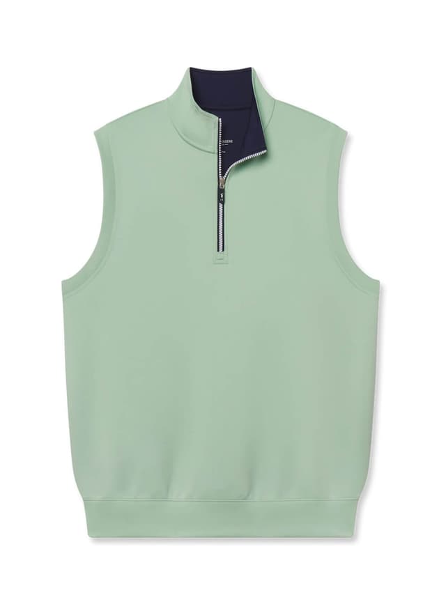 Fairway & Greene Men's Tech Solid Quarter-Zip Vest - Green 3XL
