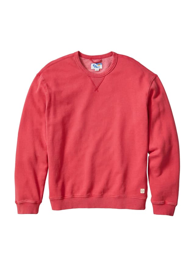 Marine Layer Men's Relaxed Cloud 9 Fleece Crewneck - Red 3XL