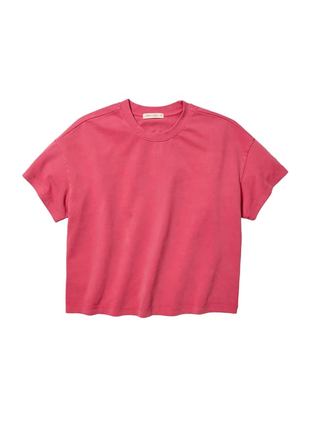 Marine Layer Women's Relaxed Cloud 9 Luxe Sueded T-Shirt - Red LG