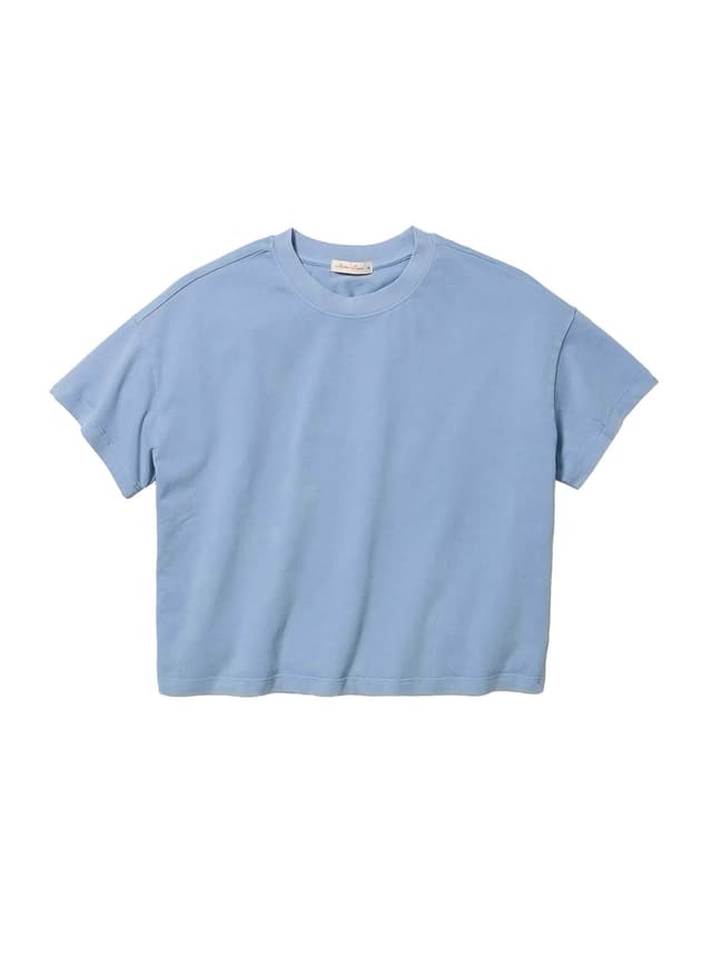 Marine Layer Women's Relaxed Cloud 9 Luxe Sueded T-Shirt - Cyan LG