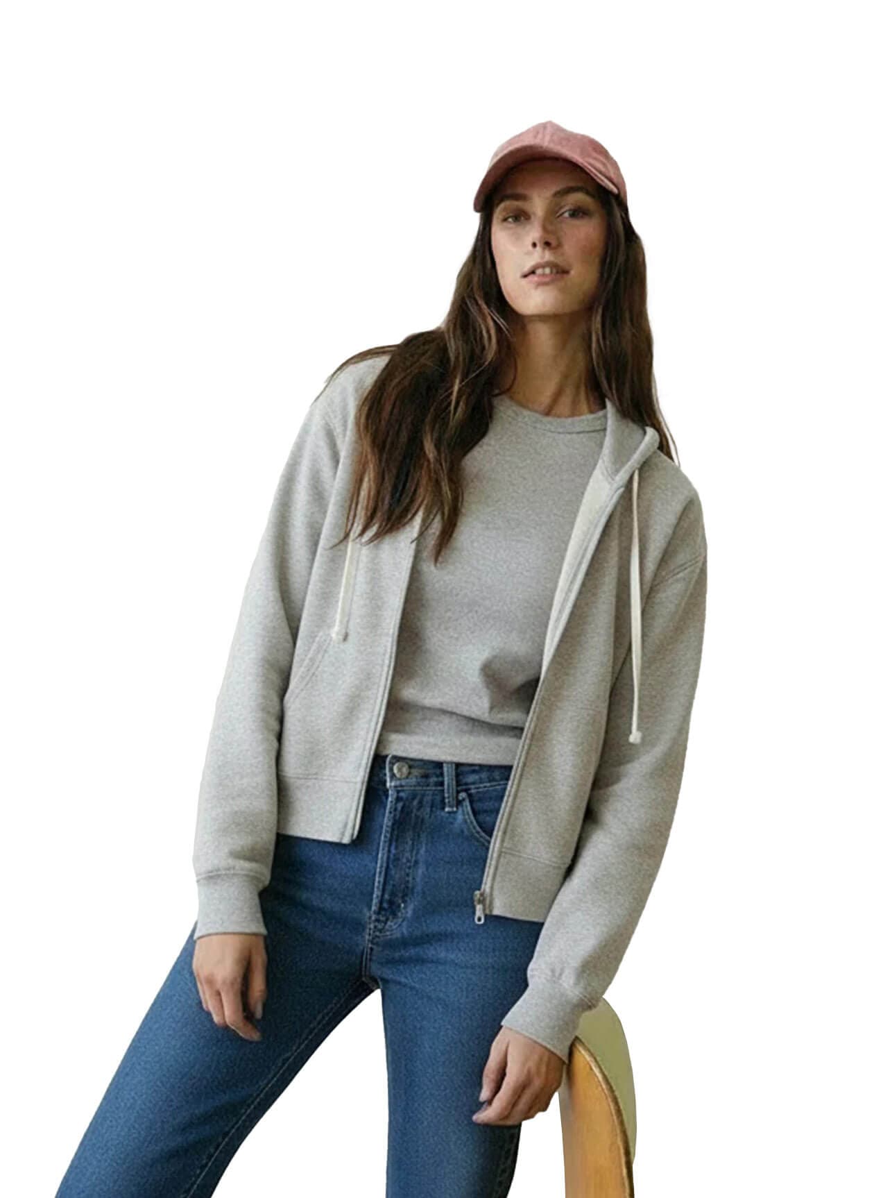 Marine Layer Women's Cloud 9 Fleece Full-Zip Hoodie - Dark Grey LG
