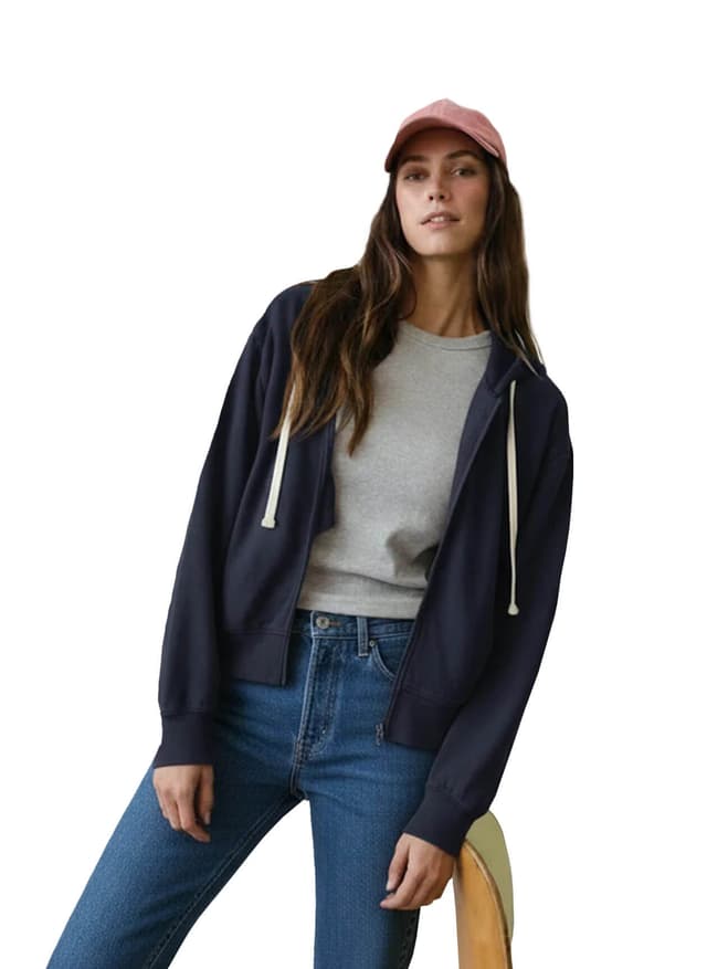 Marine Layer Women's Cloud 9 Fleece Full-Zip Hoodie - Navy LG