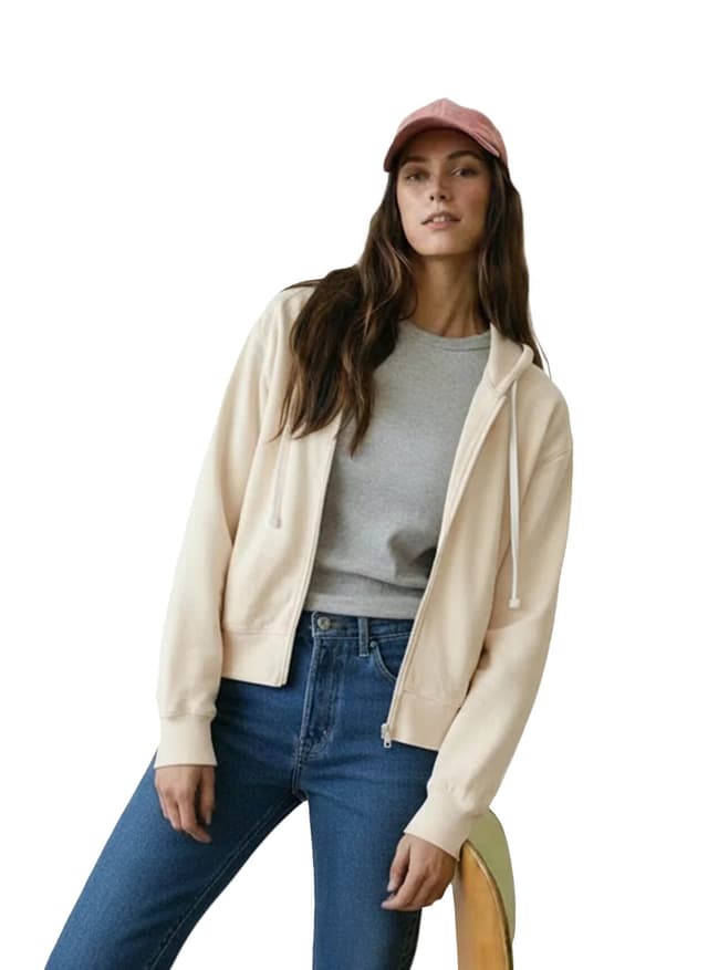 Marine Layer Women's Cloud 9 Fleece Full-Zip Hoodie - White LG