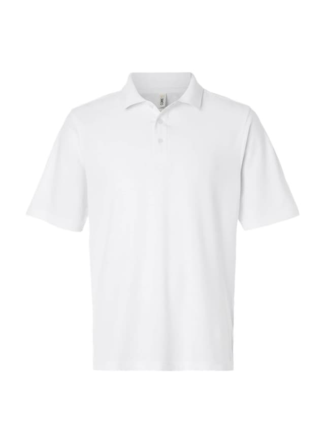 Core 365 Men's Resolve CVC Performance Pique Polo - White 3XL