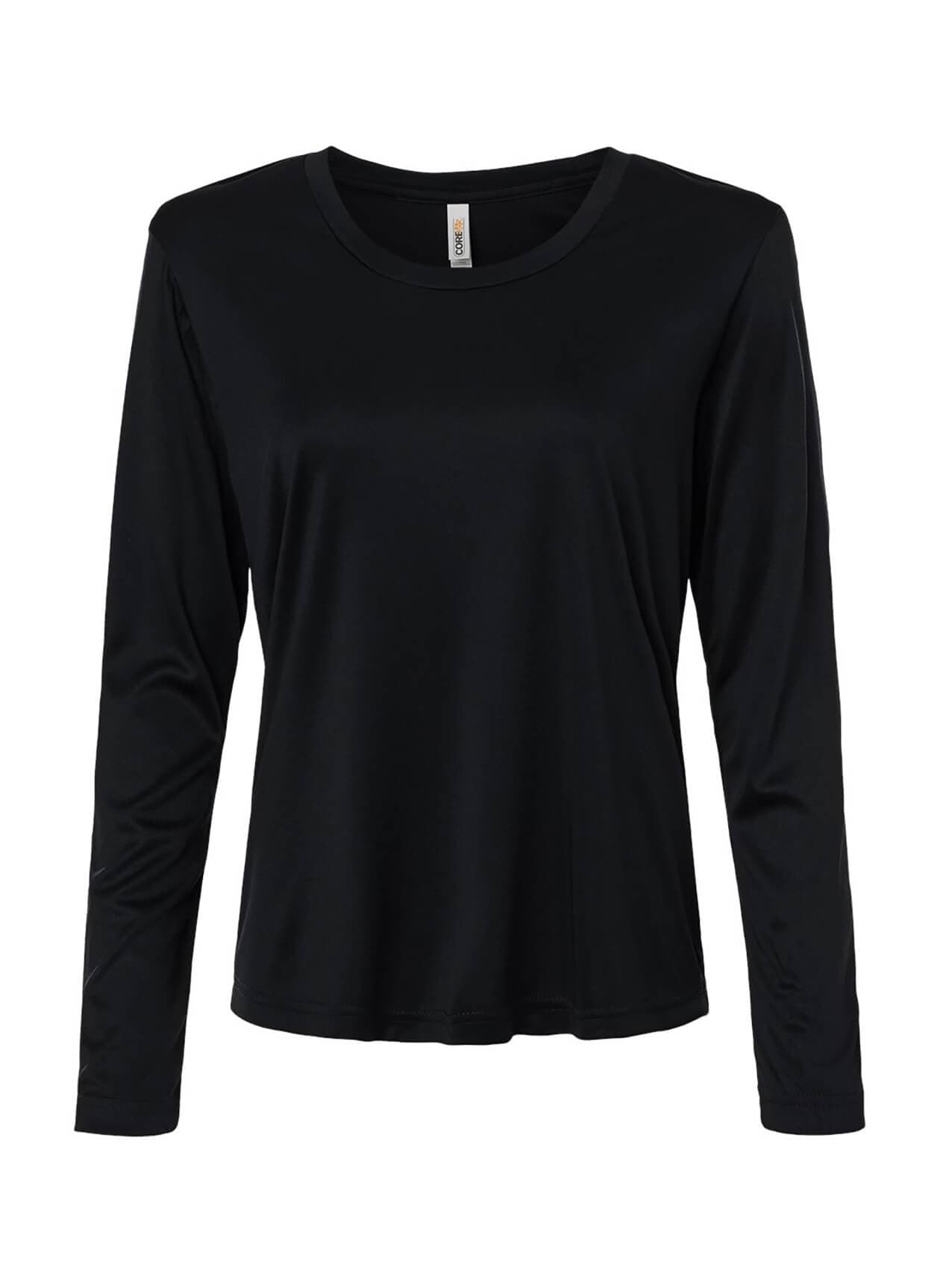Core 365 Women's Capital Performance Long-Sleeve T-Shirt - Black 3XL