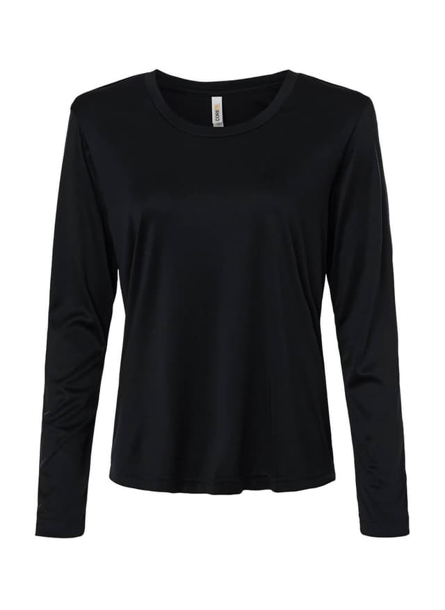 Core 365 Women's Capital Performance Long-Sleeve T-Shirt - Black 3XL