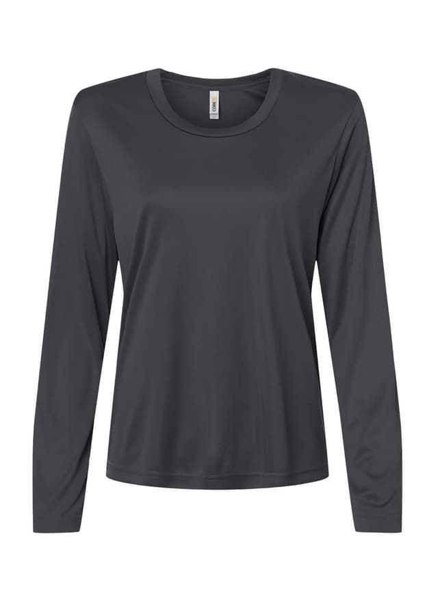 Core 365 Women's Capital Performance Long-Sleeve T-Shirt - Dark Grey 3XL