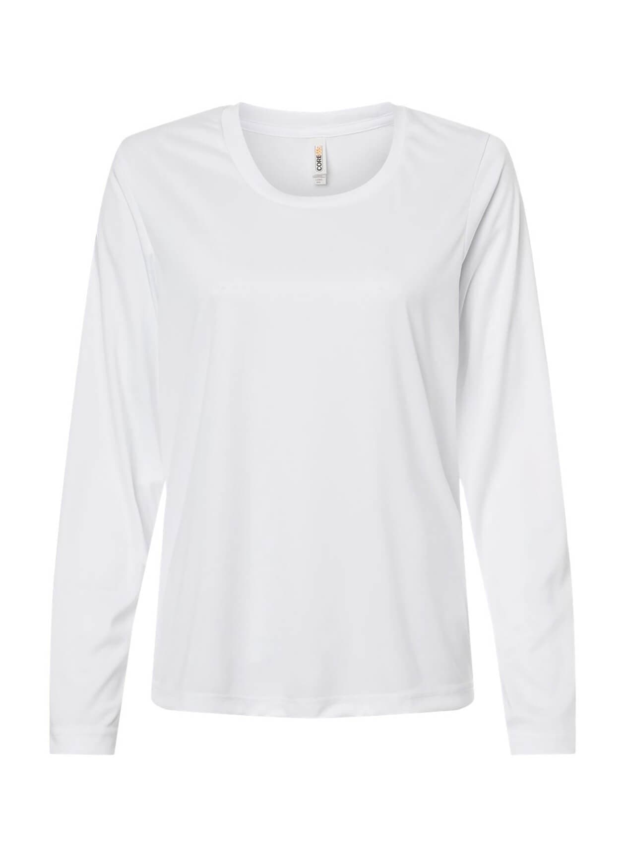Core 365 Women's Capital Performance Long-Sleeve T-Shirt - White 3XL