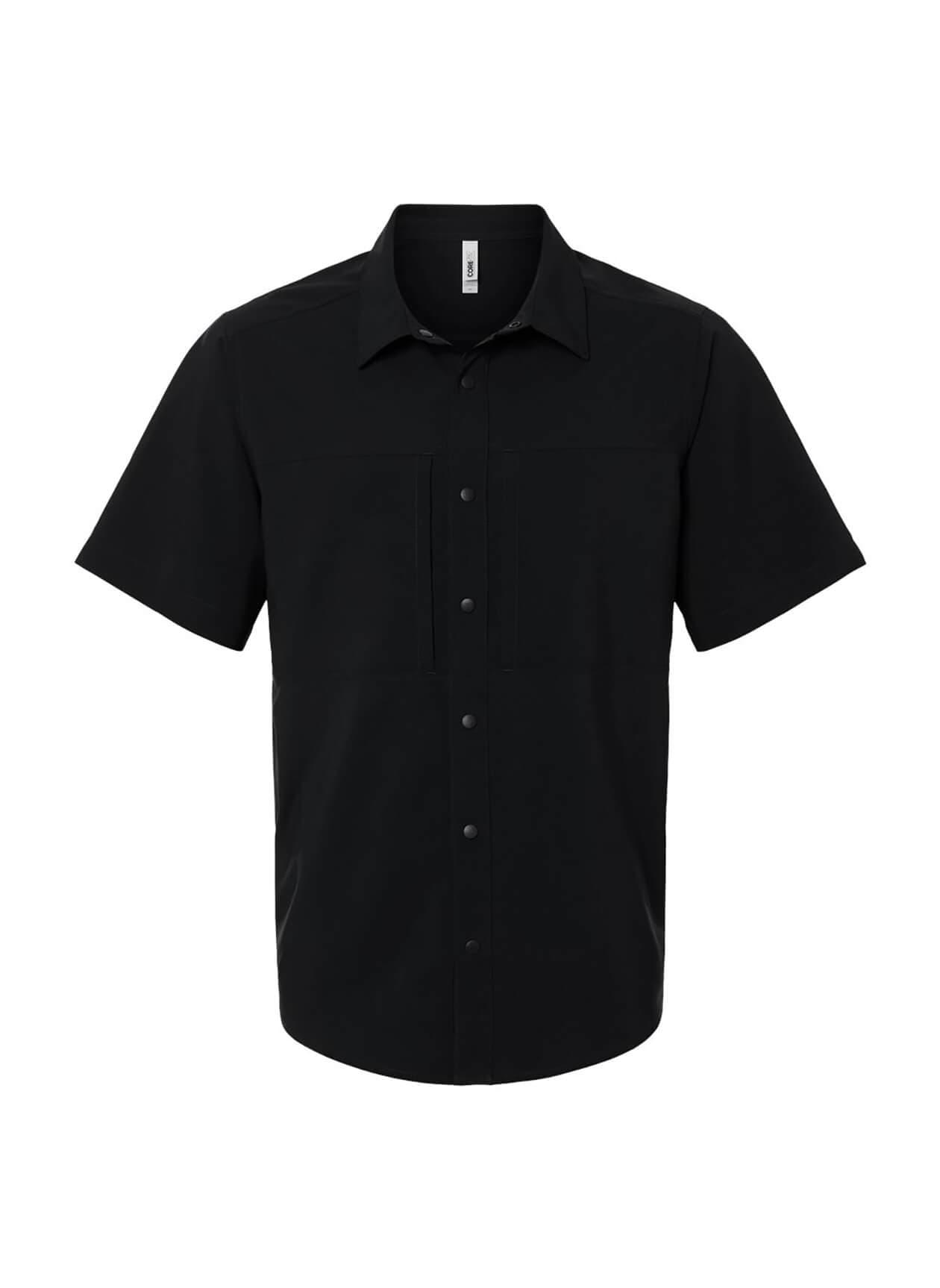 Core 365 Men's UltraUVP Shoreline Short-Sleeve Staff Shirt - Black 3XL