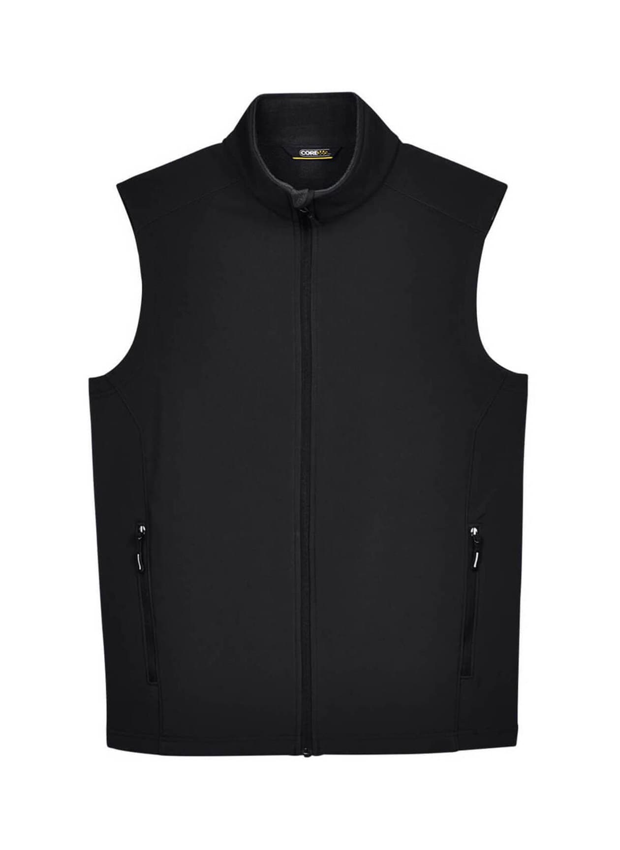 Core 365 Men's Cruise Two-Layer Fleece Bonded Soft Shell Vest - Black 3XL