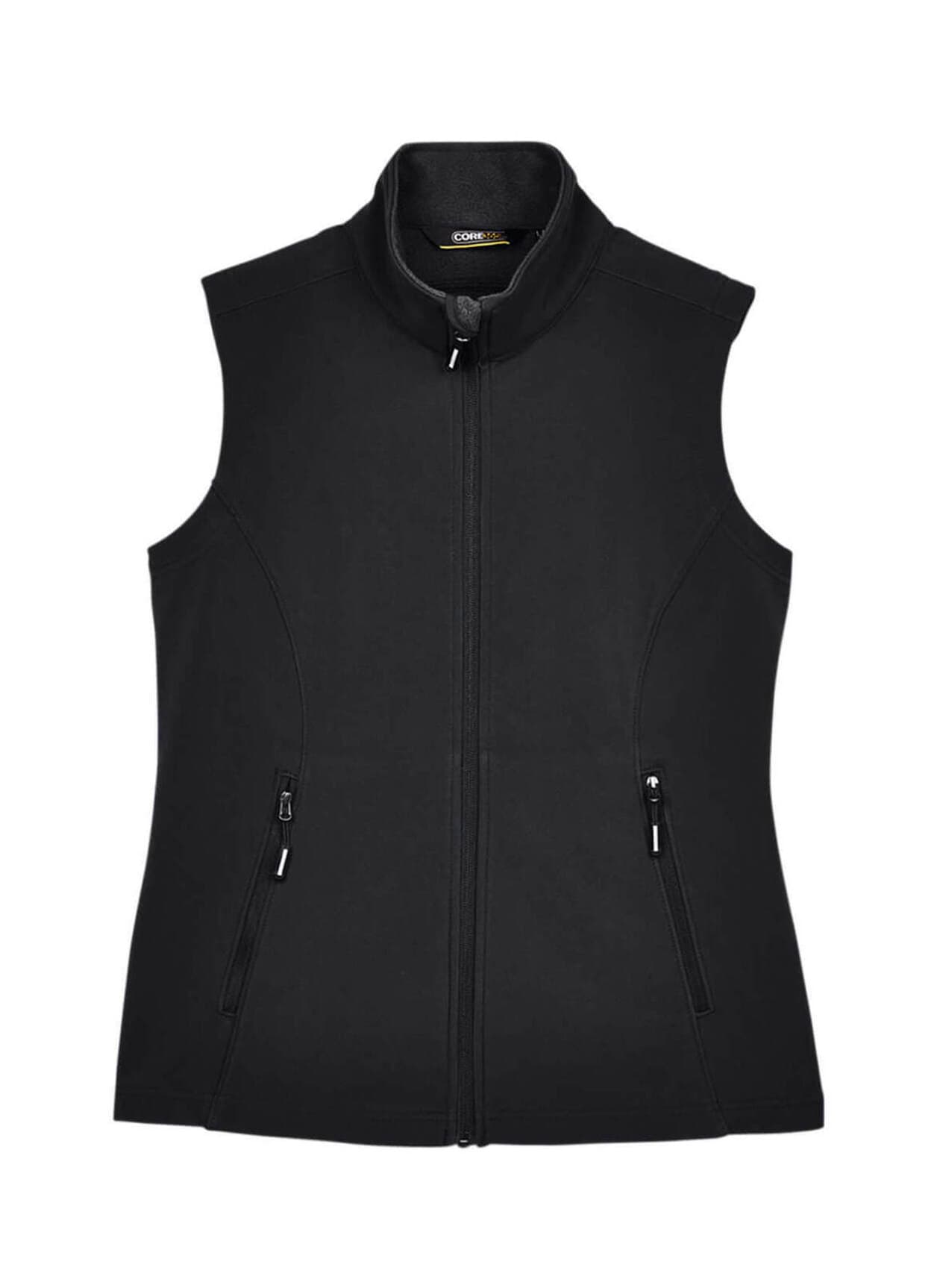 Core 365 Women's Cruise Two-Layer Fleece Bonded Soft Shell Vest - Black 3XL
