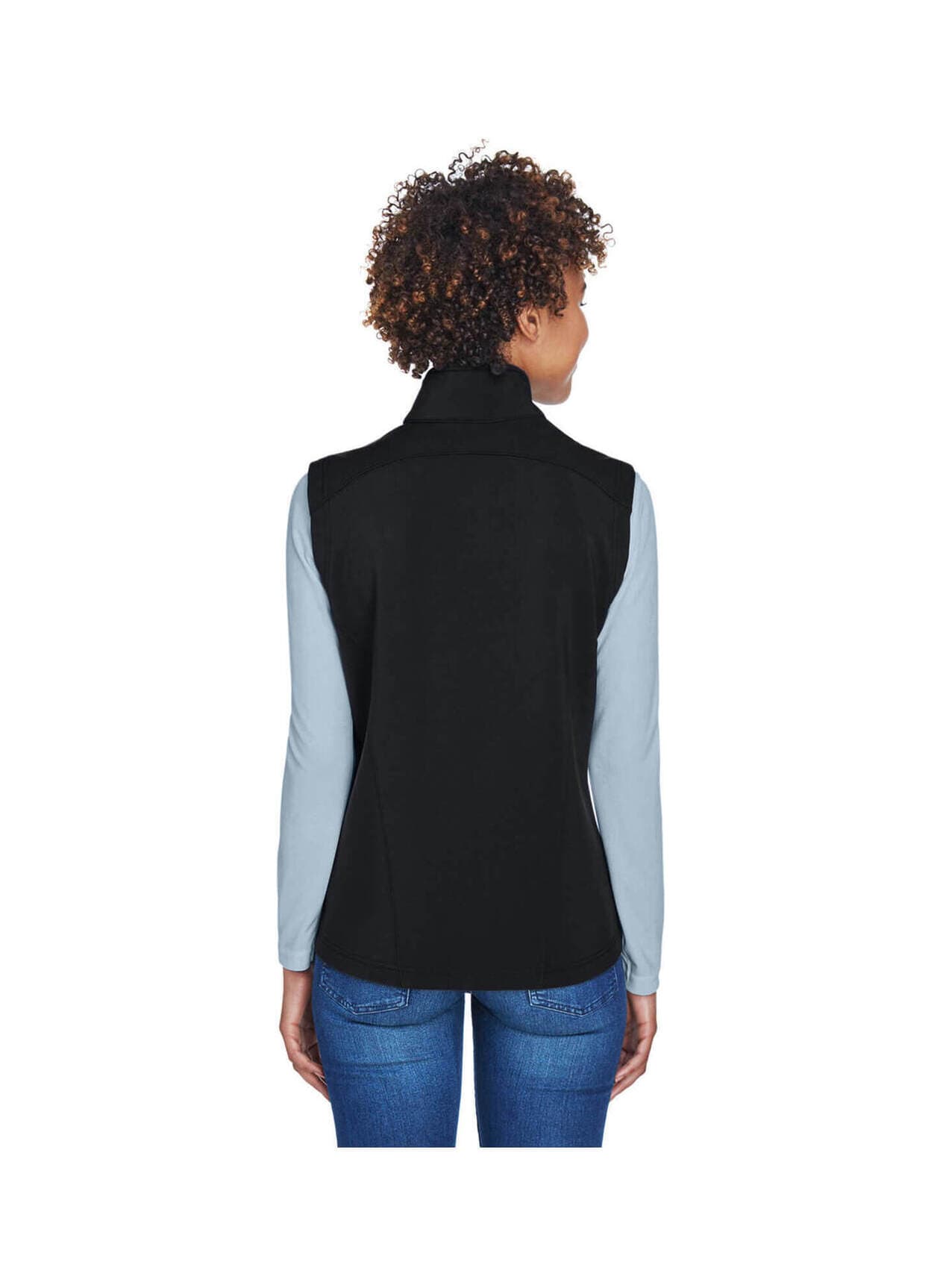 Core 365 Women's Cruise Two-Layer Fleece Bonded Soft Shell Vest - Black 3XL