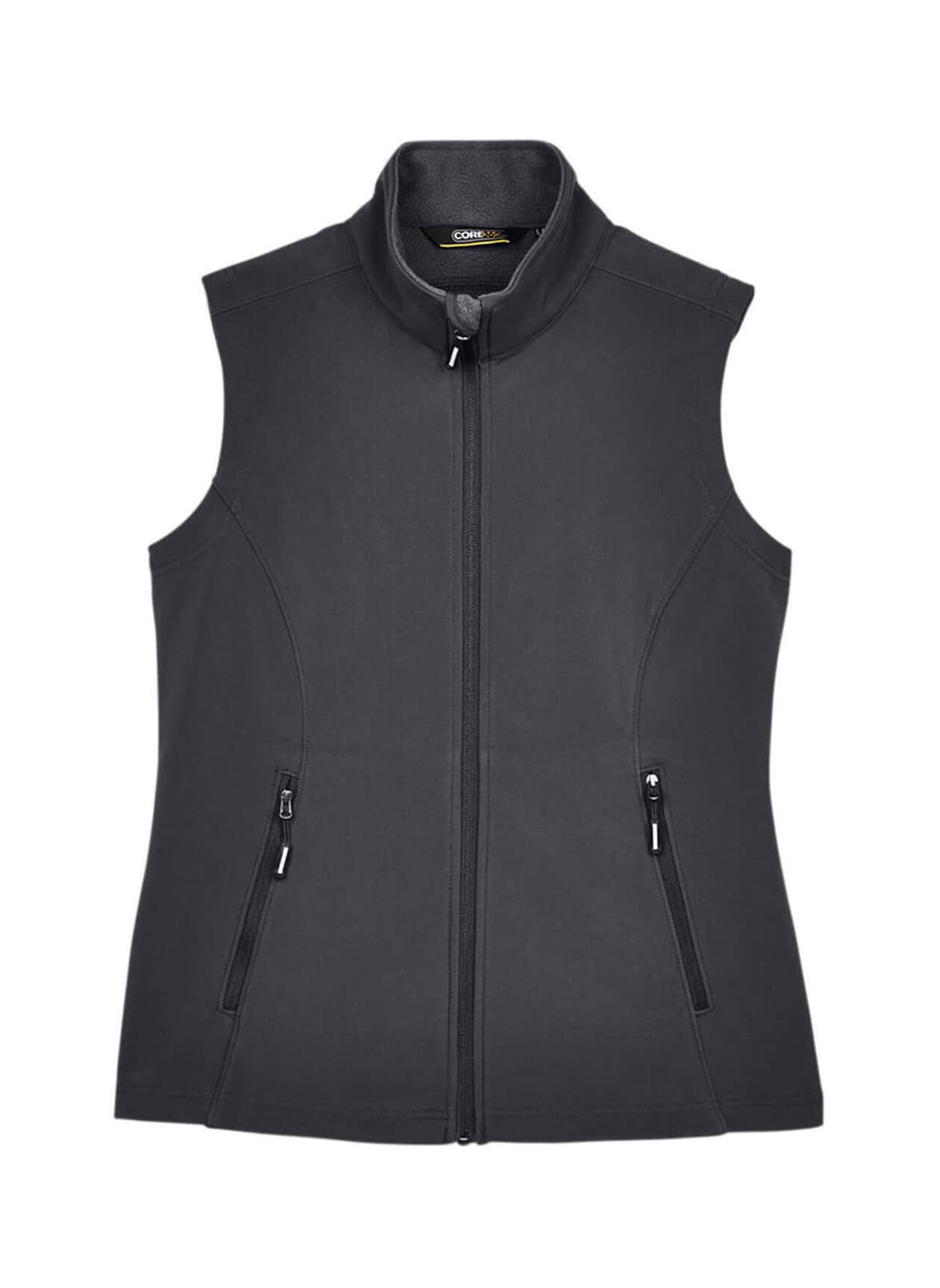 Core 365 Women's Cruise Two-Layer Fleece Bonded Soft Shell Vest - Dark Grey 3XL