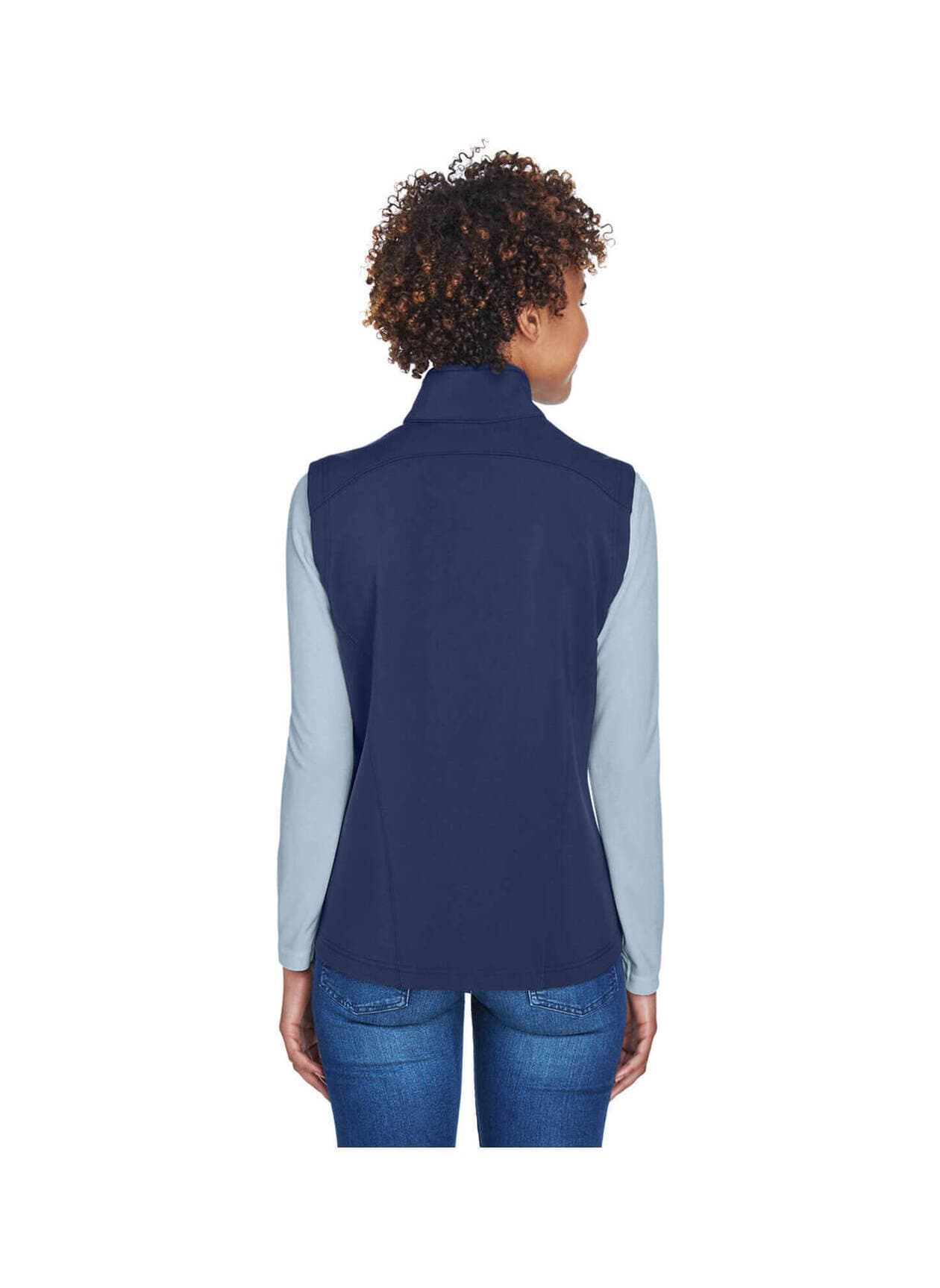 Core 365 Women's Cruise Two-Layer Fleece Bonded Soft Shell Vest - Navy 3XL