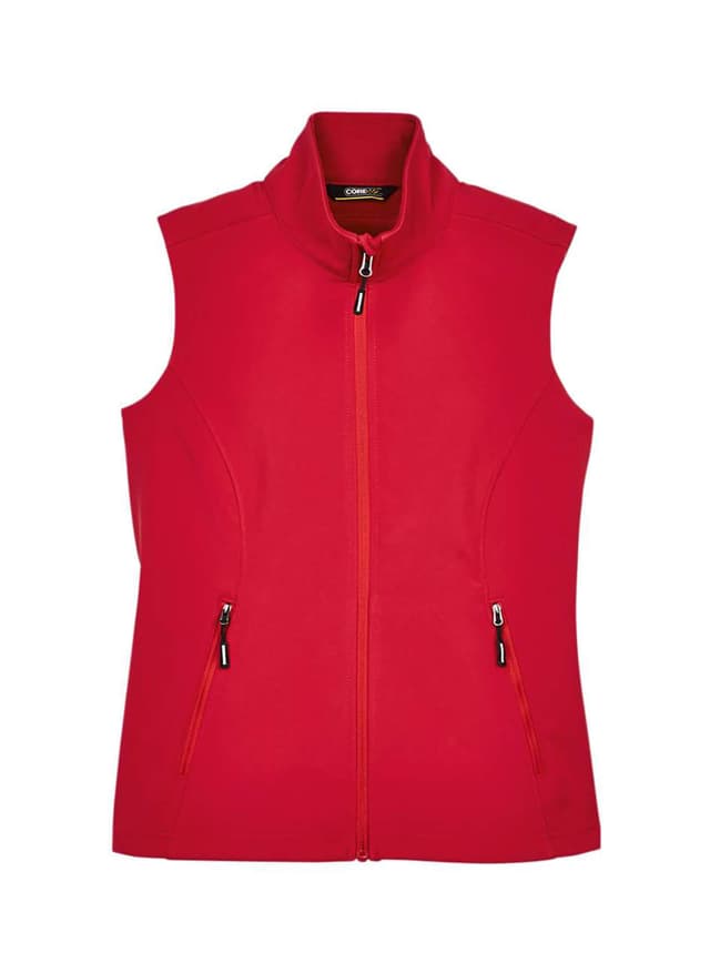 Core 365 Women's Cruise Two-Layer Fleece Bonded Soft Shell Vest - Red 3XL