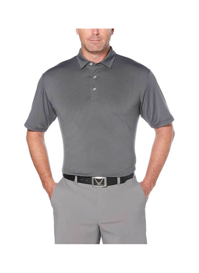 Callaway Golf Men's Fine Line Stripe Polo - Black 3XL