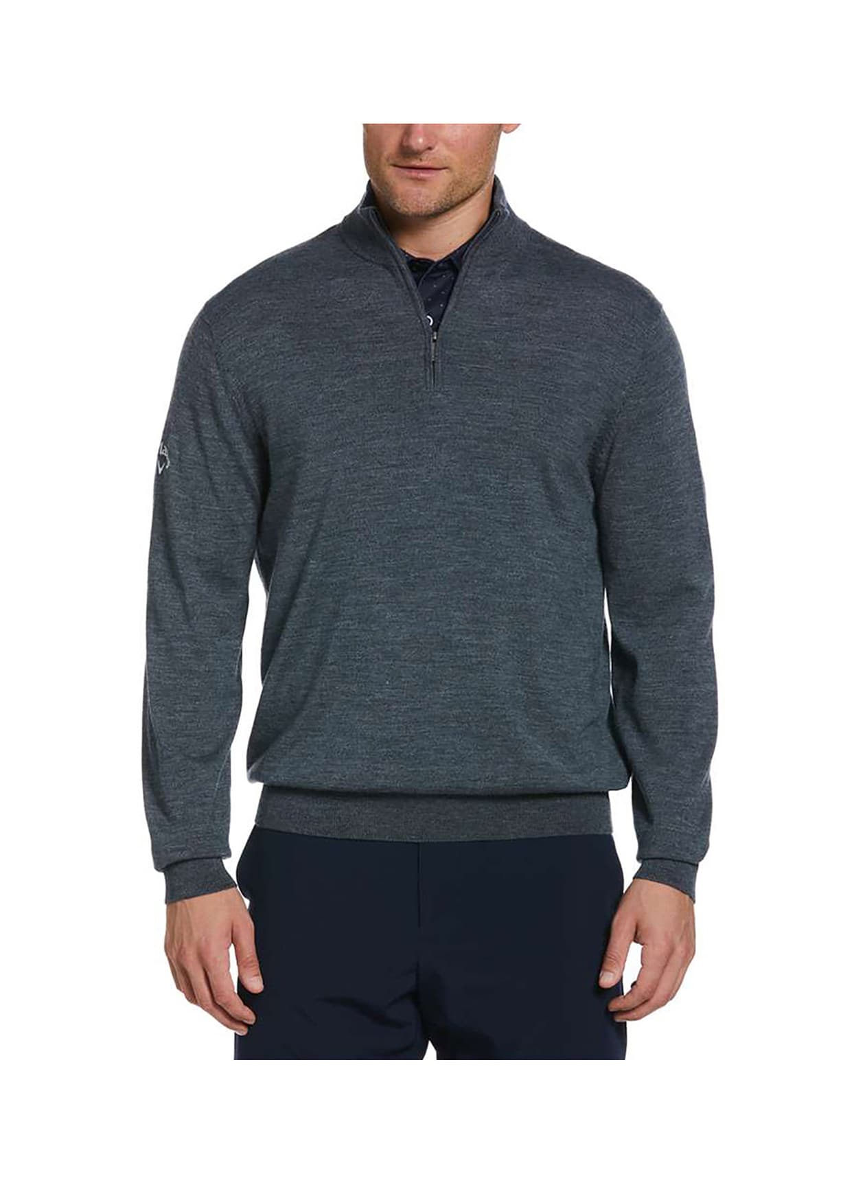 Callaway Golf Men's Quarter-Zip Merino Sweater - Dark Grey 3XL