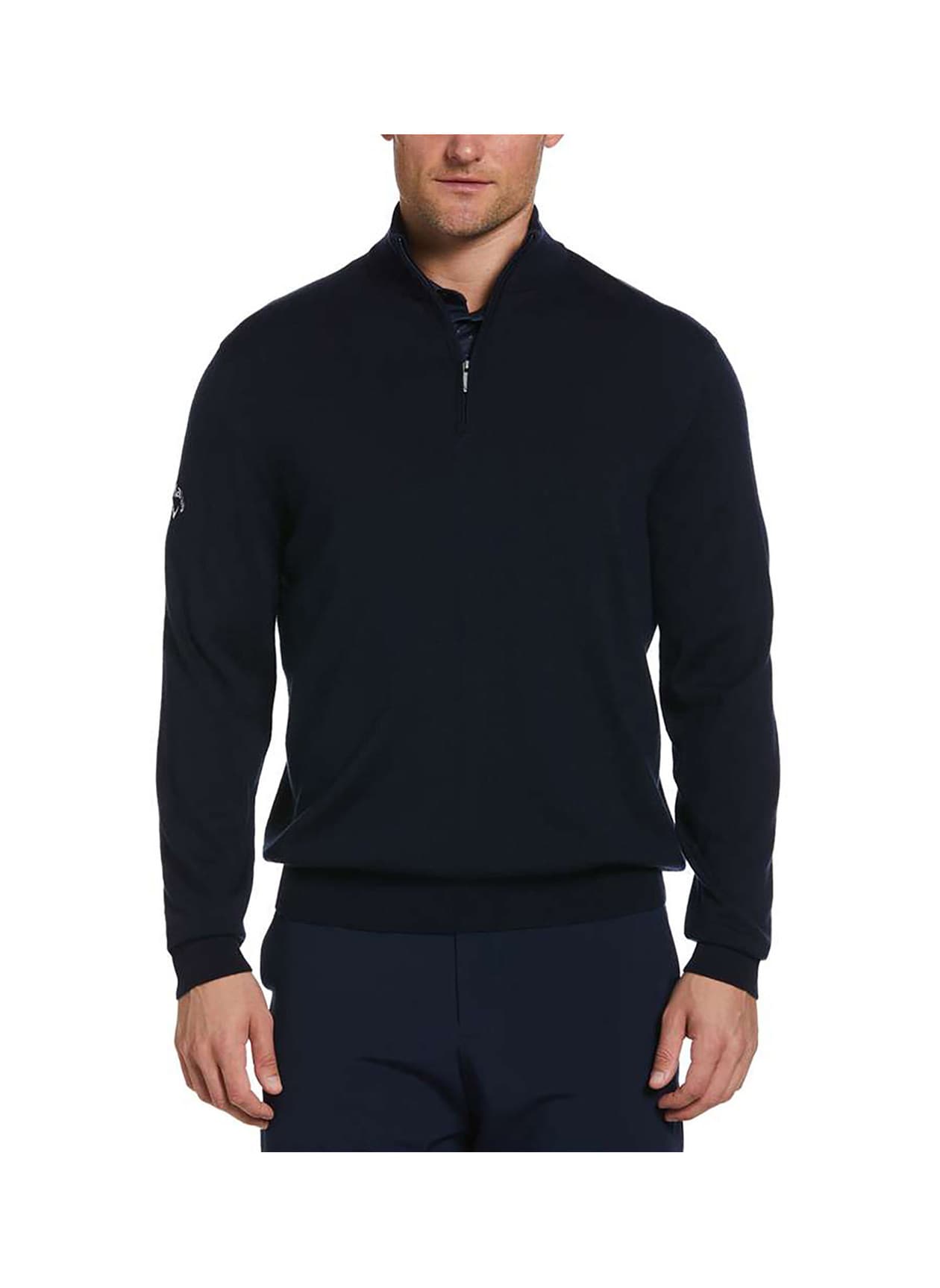 Callaway Golf Men's Quarter-Zip Merino Sweater - Navy 3XL
