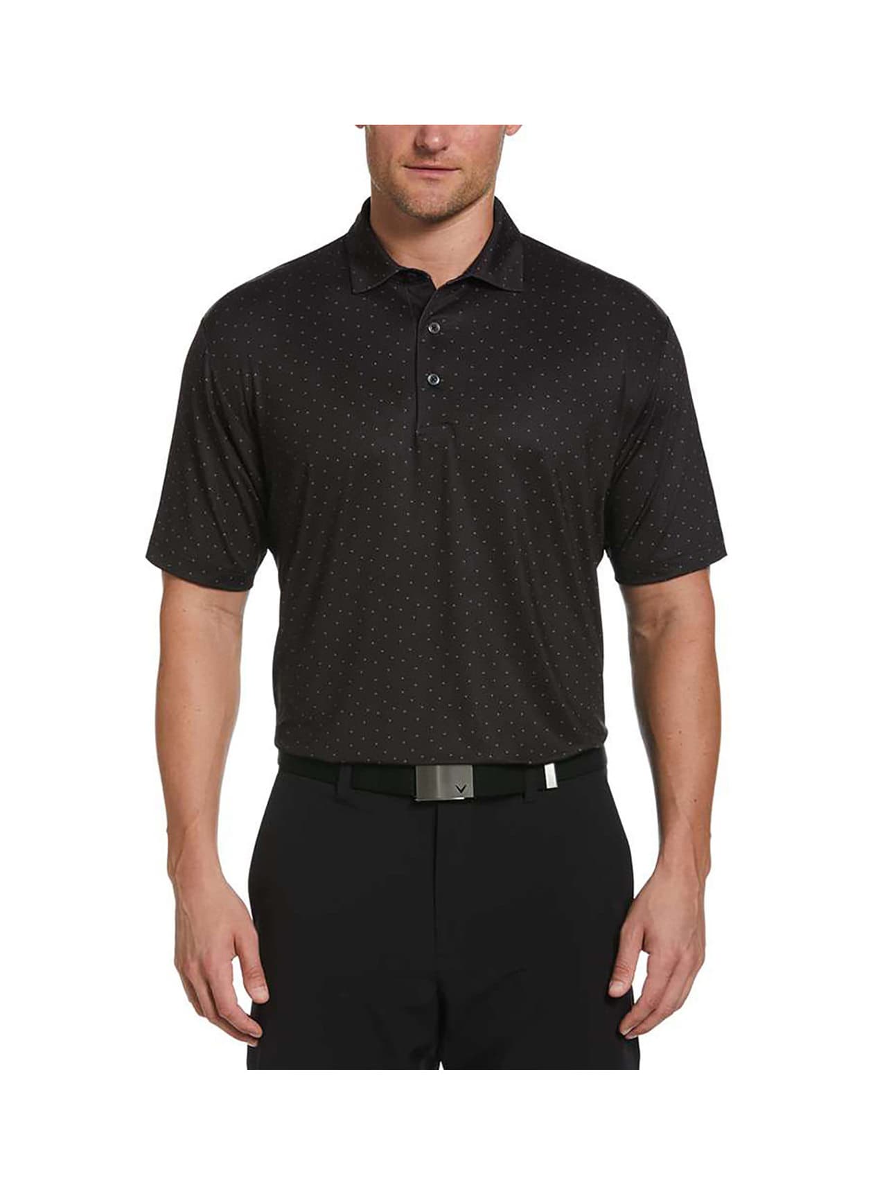 Callaway Golf Men's Micro Chev Print Polo - Black 3XL