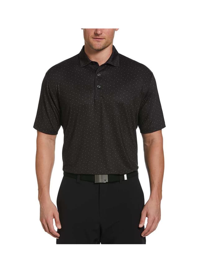 Callaway Golf Men's Micro Chev Print Polo - Black 3XL