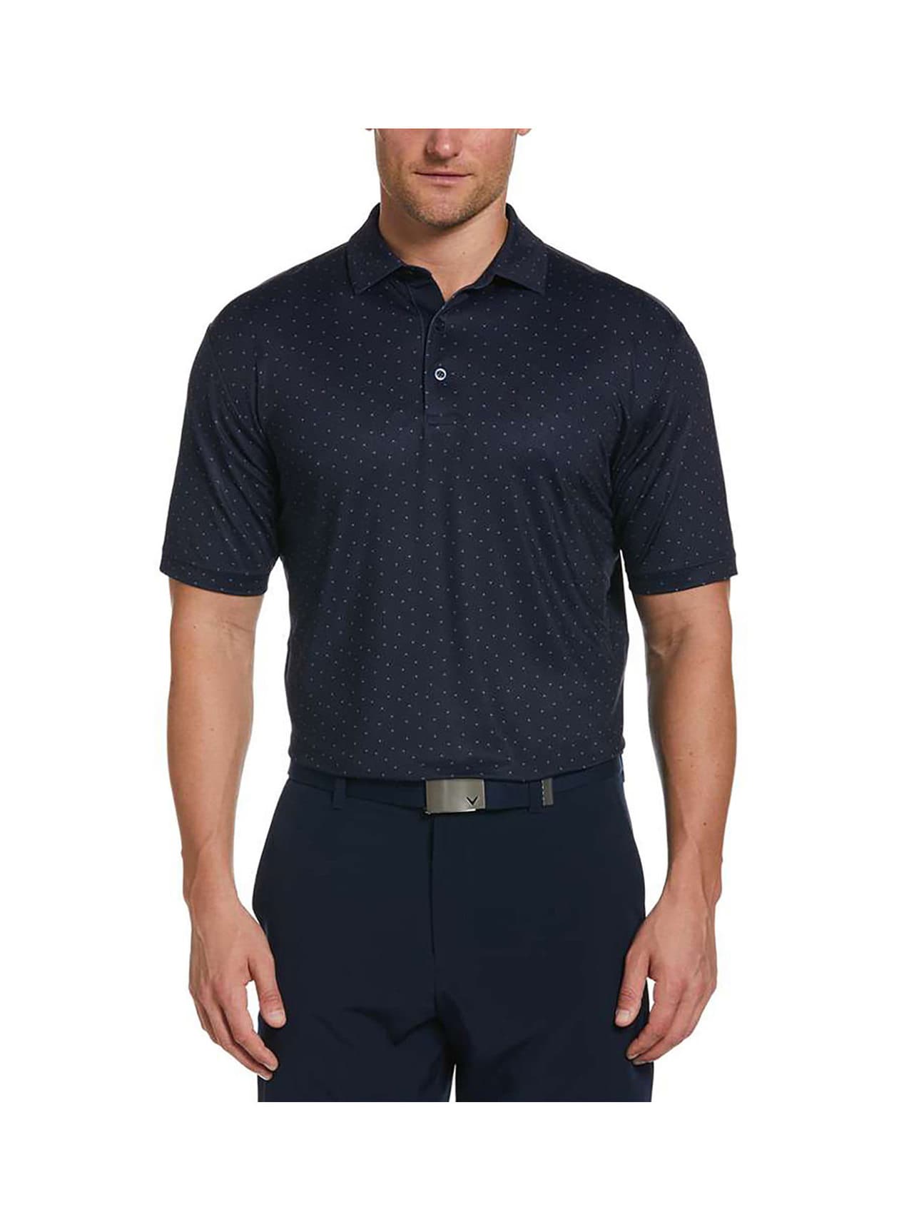Callaway Golf Men's Micro Chev Print Polo - Navy 3XL