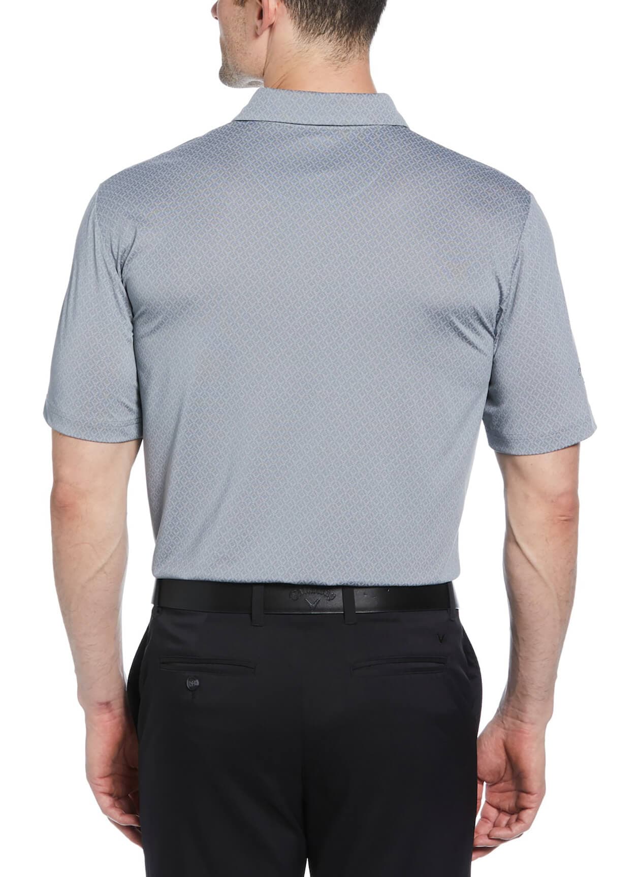 Callaway Golf Men's All-Over Stitched Chev Polo - Light Grey 3XL