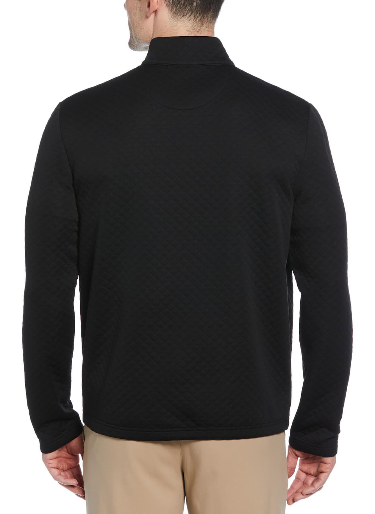Callaway Golf Men's Mid-Weight Diamond Quilted Fleece Quarter-Zip - Black 3XL