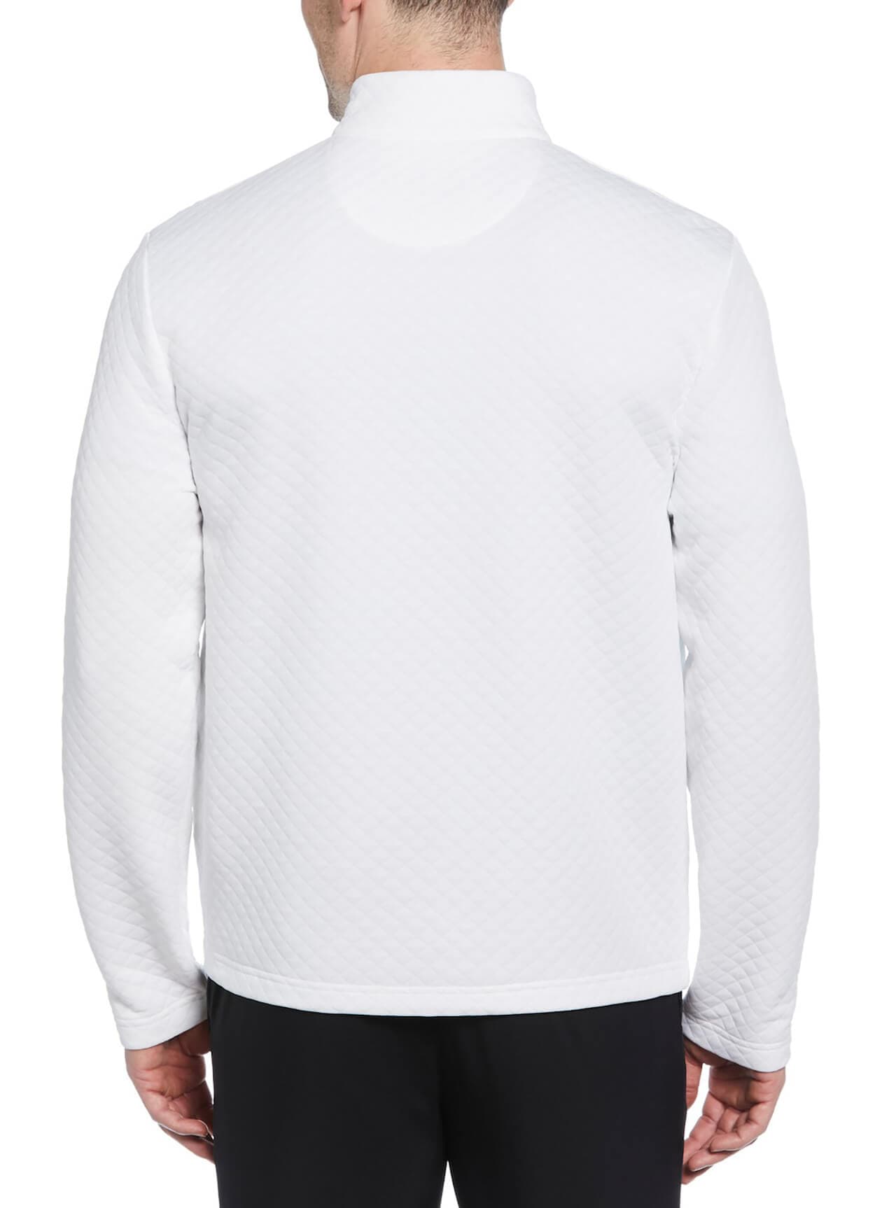 Callaway Golf Men's Mid-Weight Diamond Quilted Fleece Quarter-Zip - White 3XL