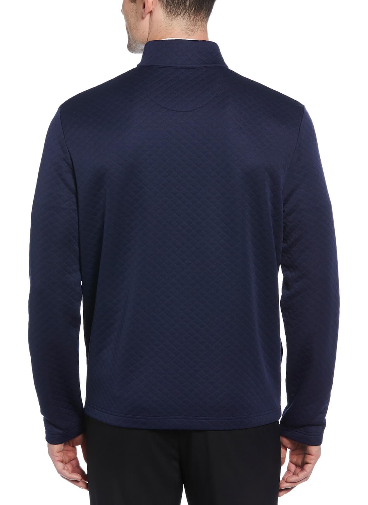 Callaway Golf Men's Mid-Weight Diamond Quilted Fleece Quarter-Zip - Navy 3XL