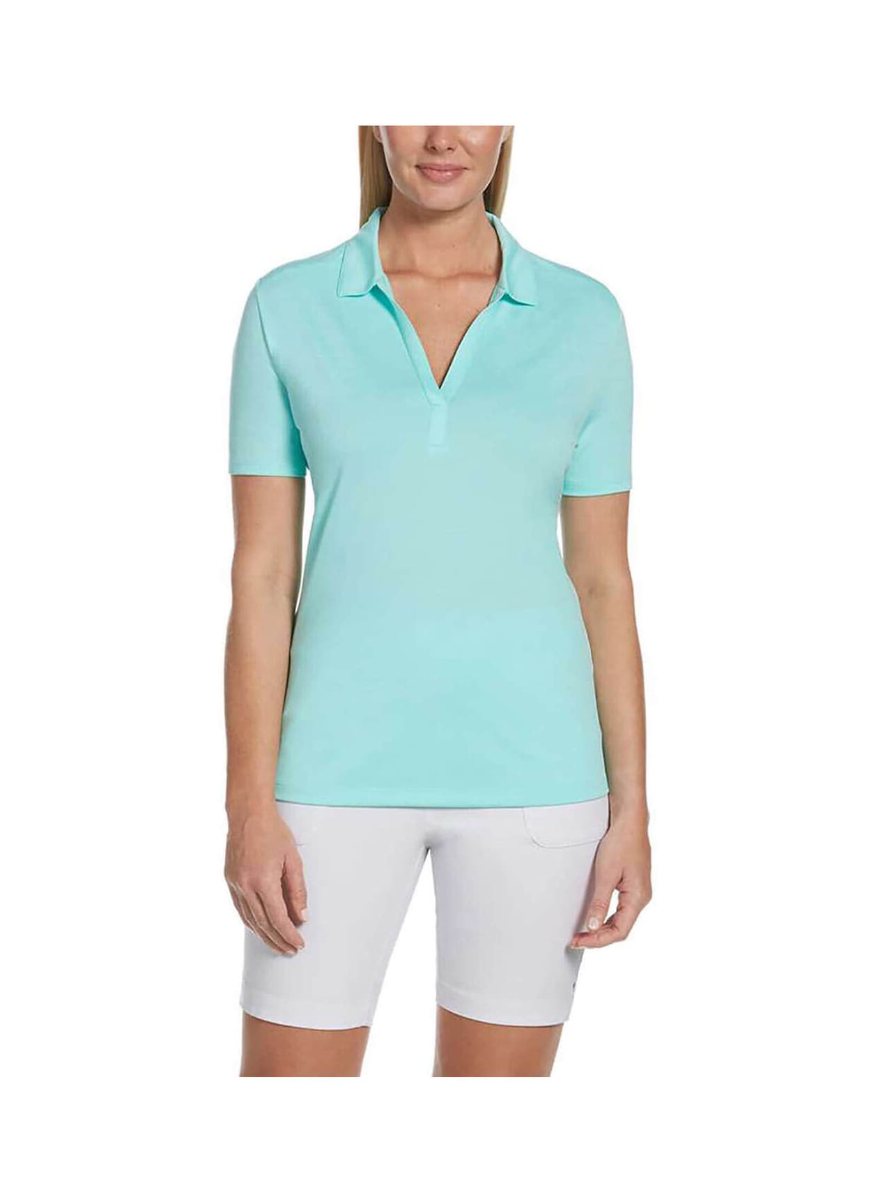 Callaway Women's Broken Stripe Polo - Cyan 3XL
