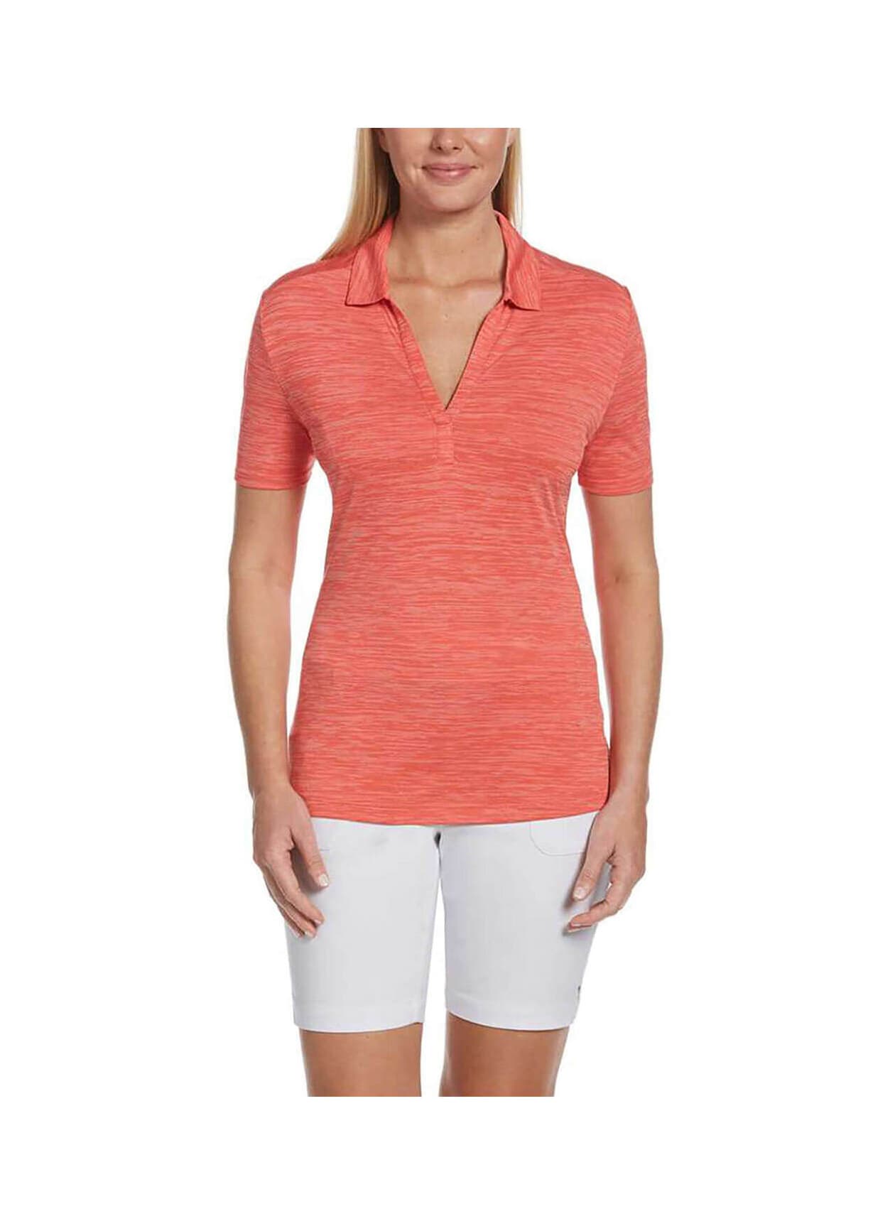 Callaway Women's Broken Stripe Polo - Orange 3XL