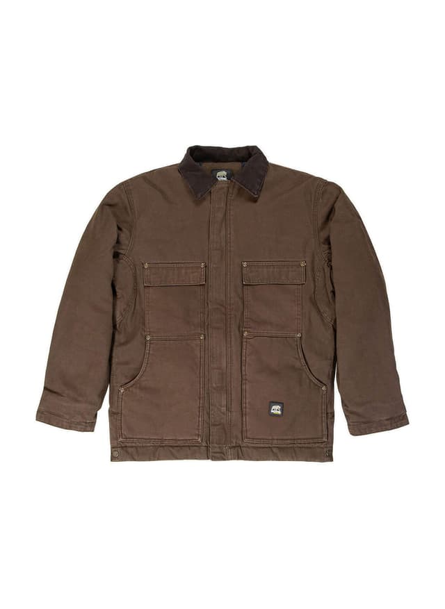 Berne Men's Highland Washed Chore Jacket - Brown 3XL