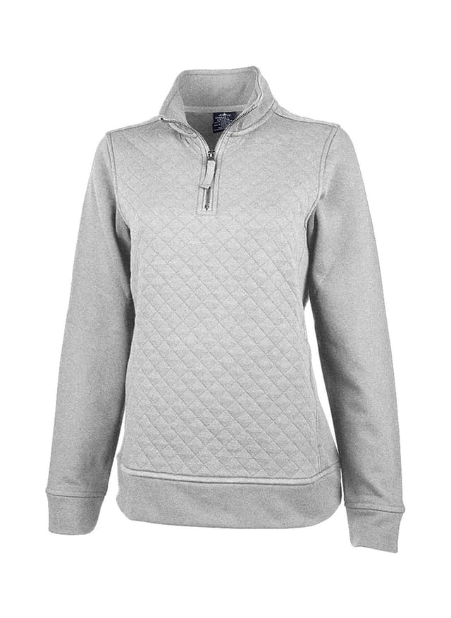Charles River Women's Franconia Quilted Quarter-Zip - Light Grey 3XL