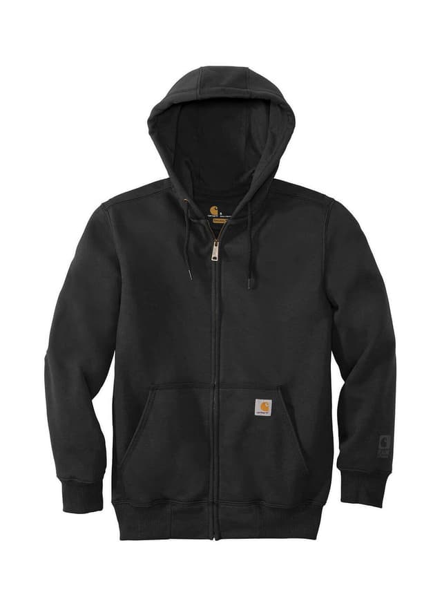 Carhartt Men's Rain Defender Paxton Heavyweight Hooded Zip-Front Sweatshirt - Black (BLK) 3XL