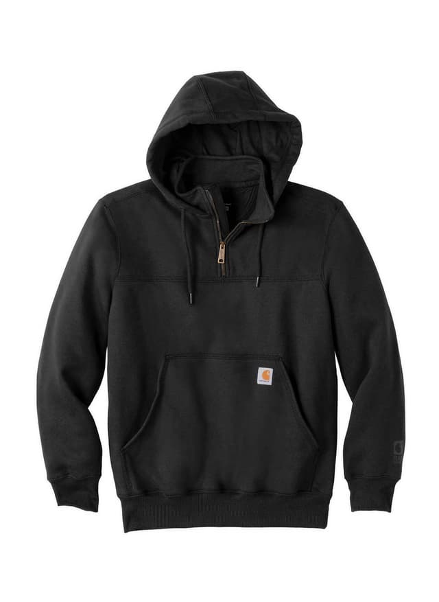 Carhartt Men's Rain Defender Paxton Heavyweight Hooded Zip Mock Sweatshirt - Black (BLK) 3XL