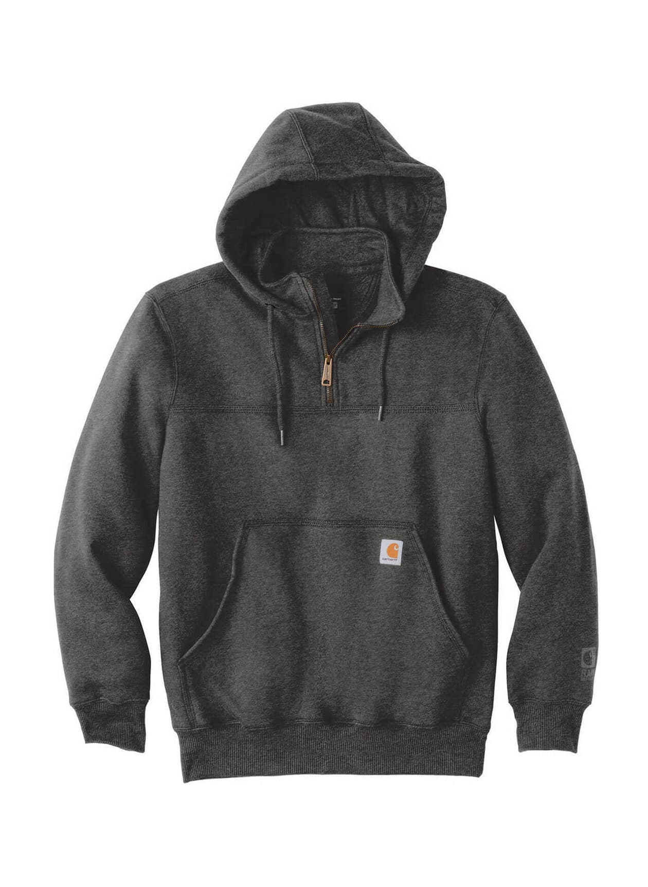 Carhartt Men's Rain Defender Paxton Heavyweight Hooded Zip Mock Sweatshirt - Carbon Heather (CHT) 3XL